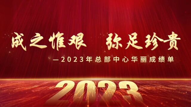 成之惟艰 弥足珍贵——2023年总部中心华丽成绩单