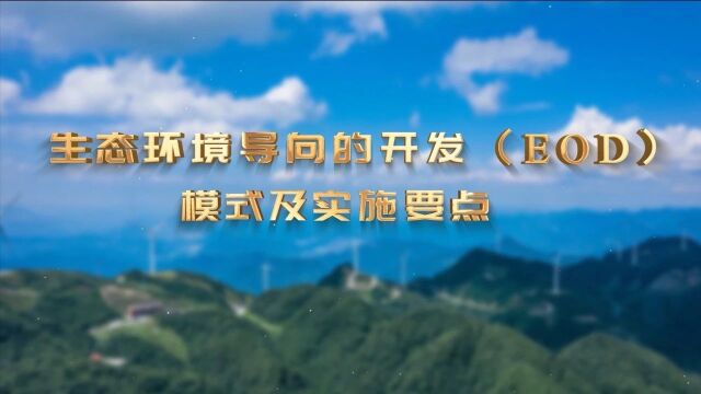 生态环境导向的开发(EOD)模式及实施要点