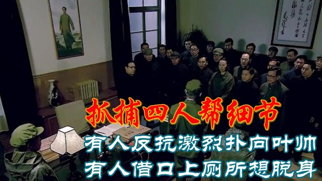 抓捕四人帮细节:有人反抗激烈扑向叶帅,有人借口上厕所想脱身