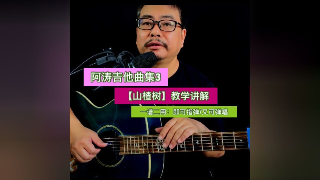 阿涛吉他曲集3【山楂树】教学讲解(一谱二用:即可指弹/又可弹唱)