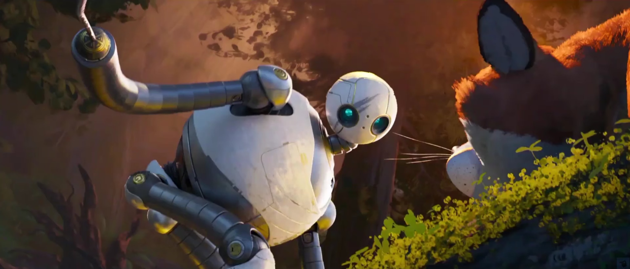 梦工场2024动画新片《荒野机器人》首曝预告,机器人落入荒岛冒险!