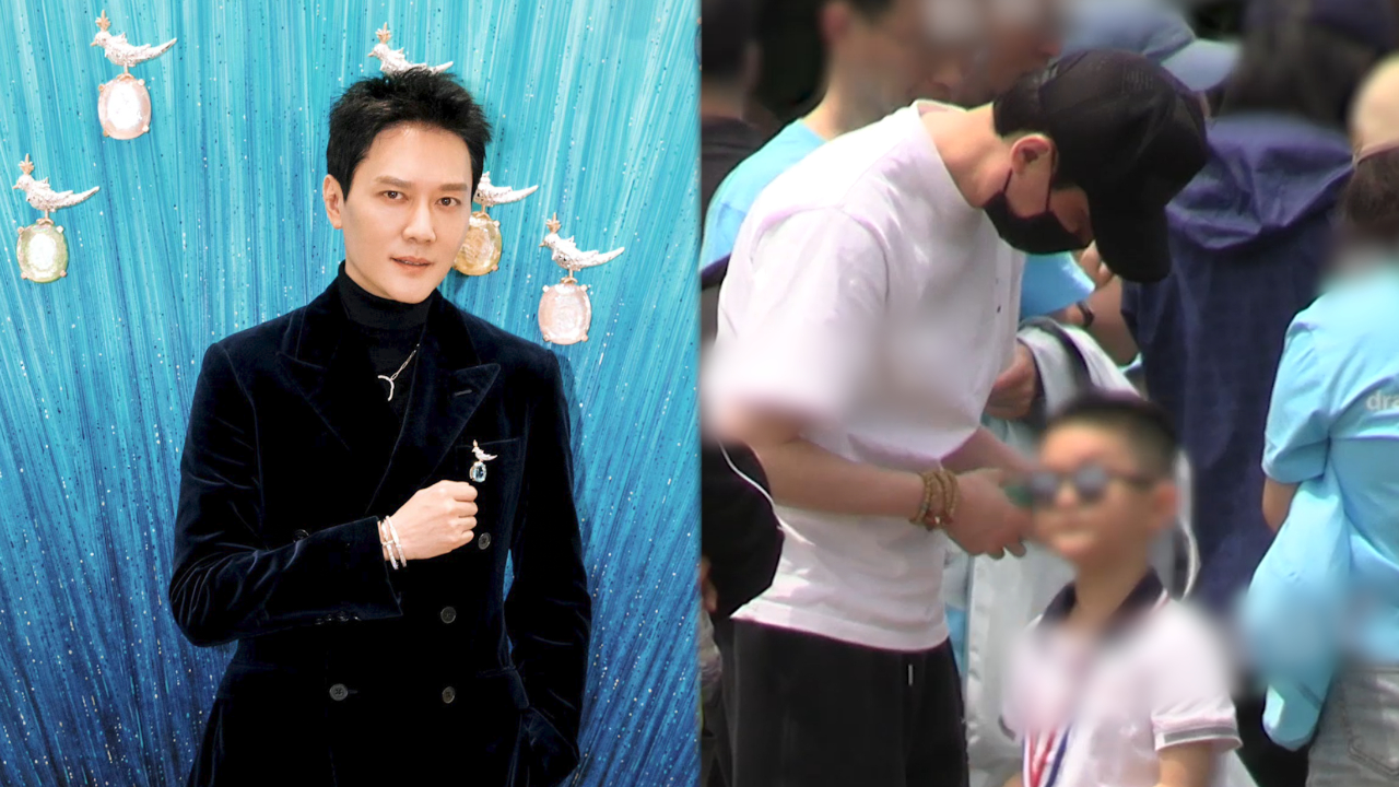 冯绍峰带儿子罕见露面,5岁想想超像赵丽颖,父子互动温馨有爱