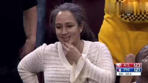《NBA全场回放》【原声回放】老鹰vs76人第4节 赫尔特击地科林斯撤步后仰跳投