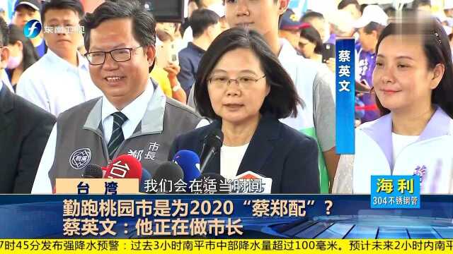 勤跑桃园市是为2020“蔡郑配”?蔡英文:他正在做市长