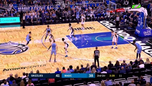 《NBA全场回放》【原声回放】灰熊vs魔术第2节 贾伦杰克逊飞身暴力隔扣
