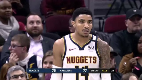 《NBA全场回放》【原声回放】掘金vs骑士第3节 麦金尼空接炸筐秀翻天