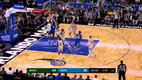 《NBA全场回放》【原声回放】雄鹿vs魔术第2节 字母哥双手滑翔暴扣