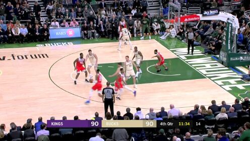 《NBA全场回放》【原声回放】国王vs雄鹿第4节 雄鹿超强火力带走国王