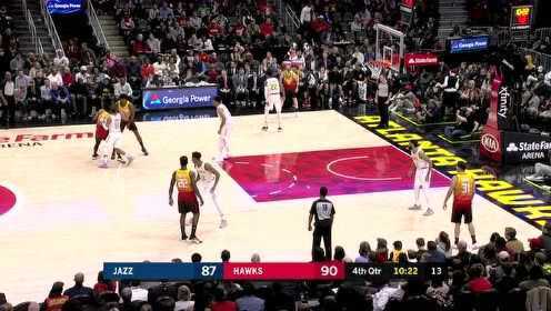 《NBA全场回放》【原声回放】爵士vs老鹰第4节 米切尔末节开火一锤定音