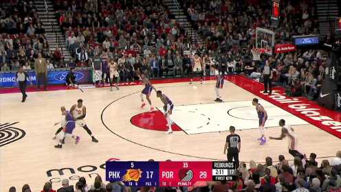 《NBA全场集锦》【原声】太阳122-116开拓者 太阳5人得分上双客场逆转开拓者