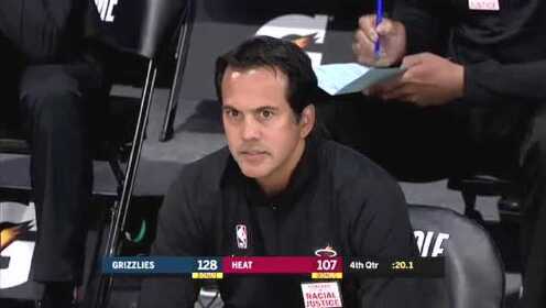 《NBA全场回放》【回放】灰熊vs热火第4节 德拉季奇率队追分