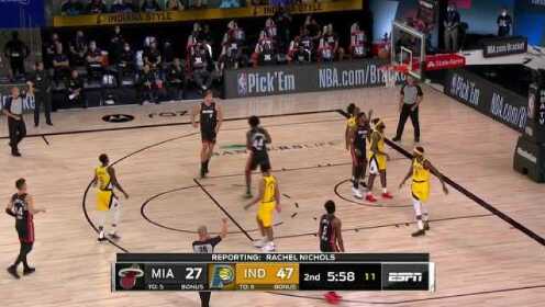 《NBA全场回放》【回放】热火vs步行者第2节 小琼斯惊天隔扣两米中锋