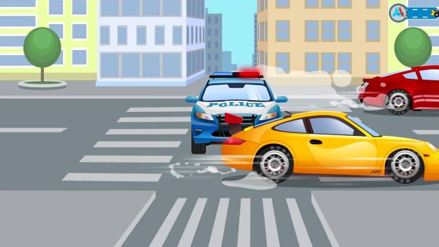 汽车动画城 第3季  第43集 警车追捕超速赛车