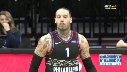 《NBA全场回放》鹈鹕vs费城第2节英文原声回放