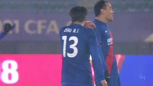 【进球】脚下活真细！赵明剑小禁区内左突右晃打进挽回颜面一球