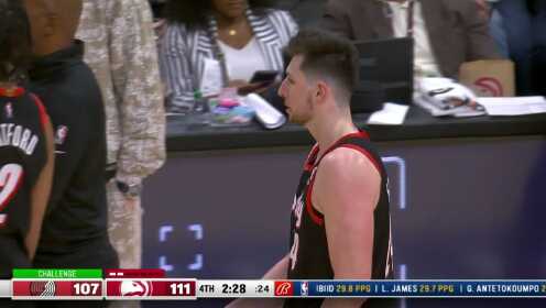 《NBA全场集锦》开拓者vs老鹰第4节中文解说回放