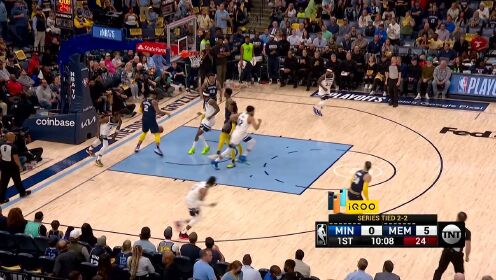 《NBA全场集锦》联盟新星之间的对决 爱德华兹一步过掉莫兰特左手上篮