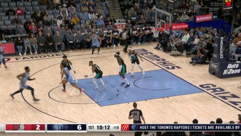 《NBA全场集锦》NBA常规赛：开拓者vs灰熊第1节英文原声回放