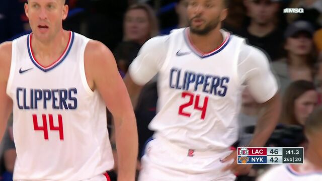 NBA常规赛：快船vs尼克斯第2节英文原声回放