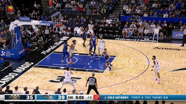 掘金vs魔术精华回放 约基奇空砍大号三双魔术险胜掘金喜提5连胜