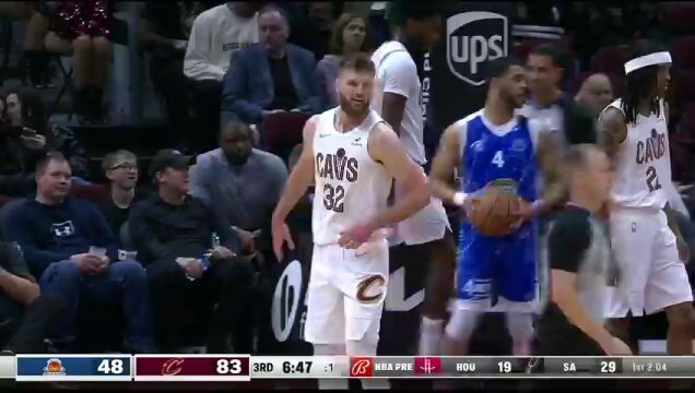 NBA季前赛：拉阿纳纳马卡比vs骑士第3节英文原声回放