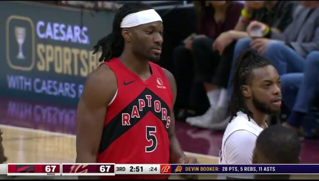 NBA常规赛：猛龙vs骑士第3节英文原声回放