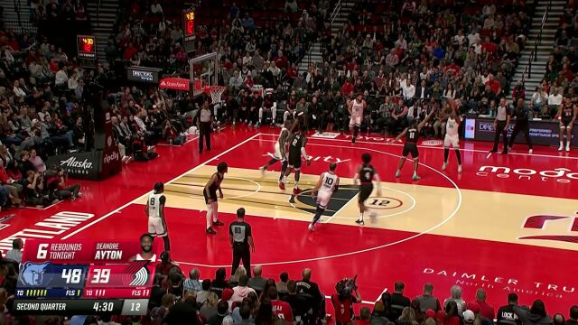 迈开大步就是冲 格兰特无惧防守强势上篮拿下2+1