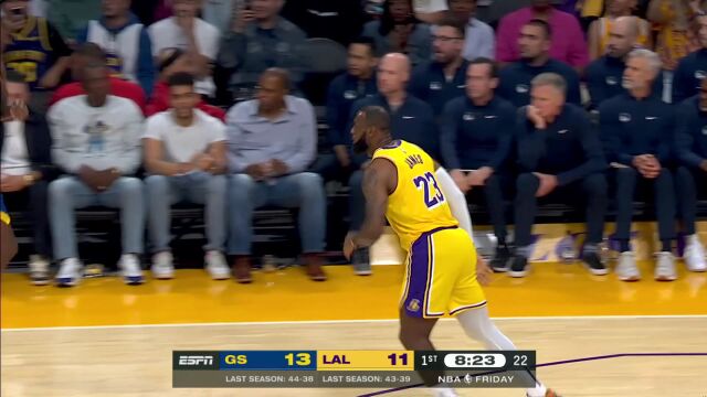 詹姆斯vs勇士集锦 轻取12+5助微微出汗身手依然全面