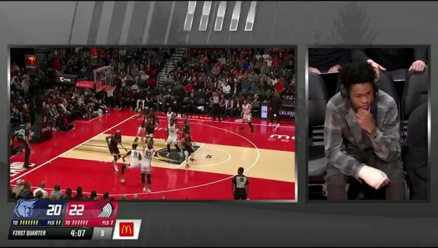 NBA季中锦标赛小组赛：灰熊vs开拓者第1节英文原声回放