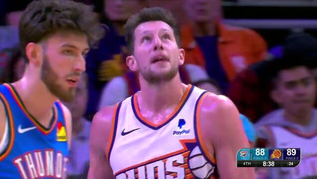 NBA常规赛：雷霆vs太阳第4节英文原声回放