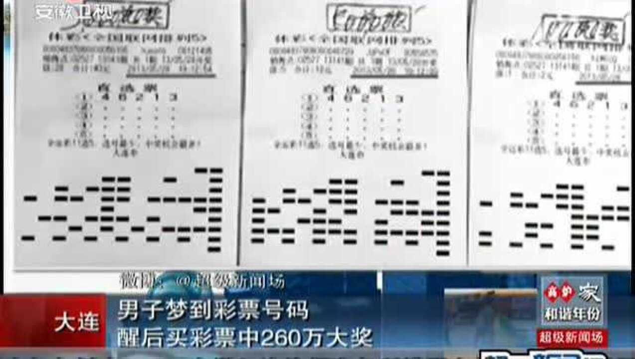 男子梦到彩票号码 醒后买彩票中260万大奖腾讯视频