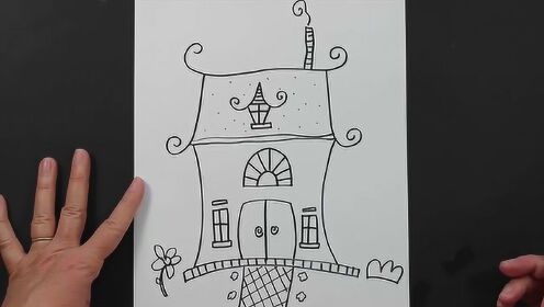 宝宝学画,五分钟教会宝宝画出一栋房子,记得给宝宝收藏