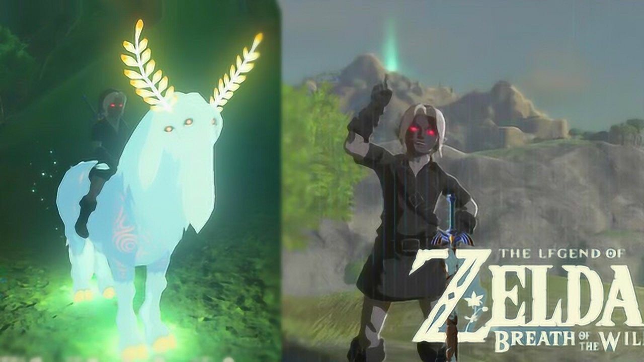 山顶异象一身蓝光的精灵马降临其中塞尔达传说荒野之息