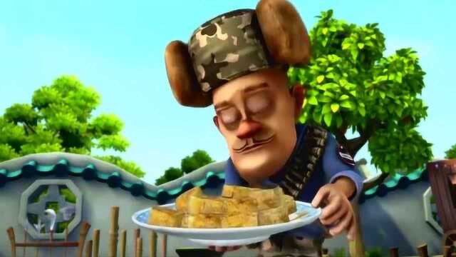 熊出没光头强偷吃完一盘屎水臭豆腐肚子疼到站不住