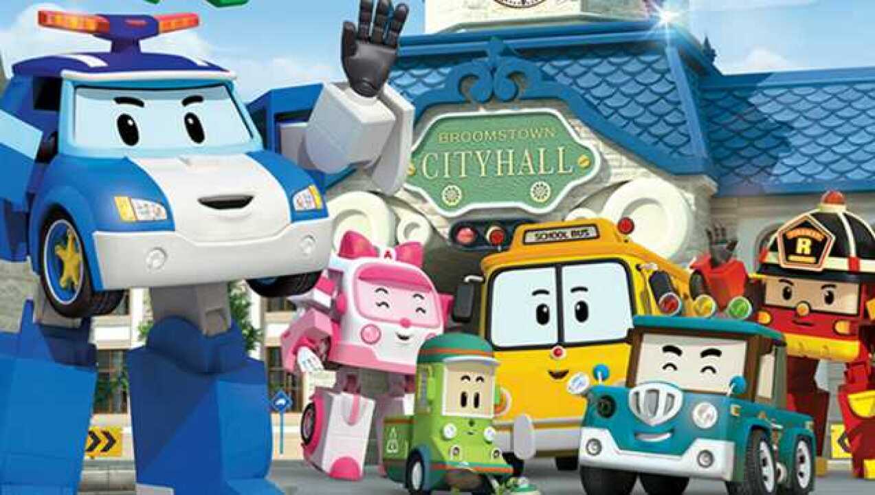 小猪佩奇玩变形警车珀利益智涂色画