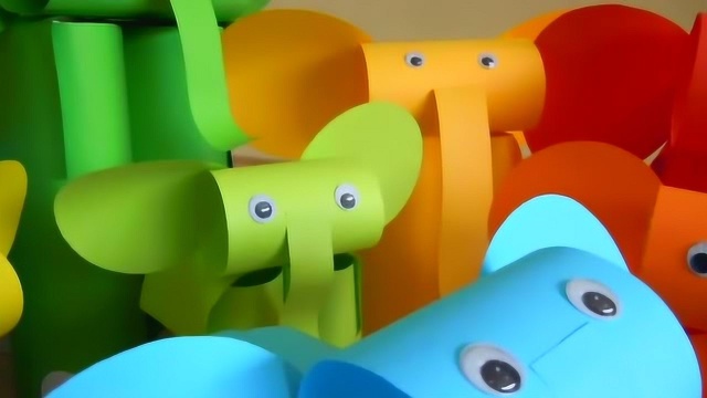 幼儿园卡纸视频教程立体手工大象群在家也能给孩子一个动物园