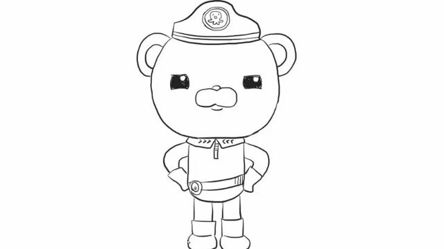 海底小纵队巴克队长幼儿亲子简笔画 宝宝轻松学画画