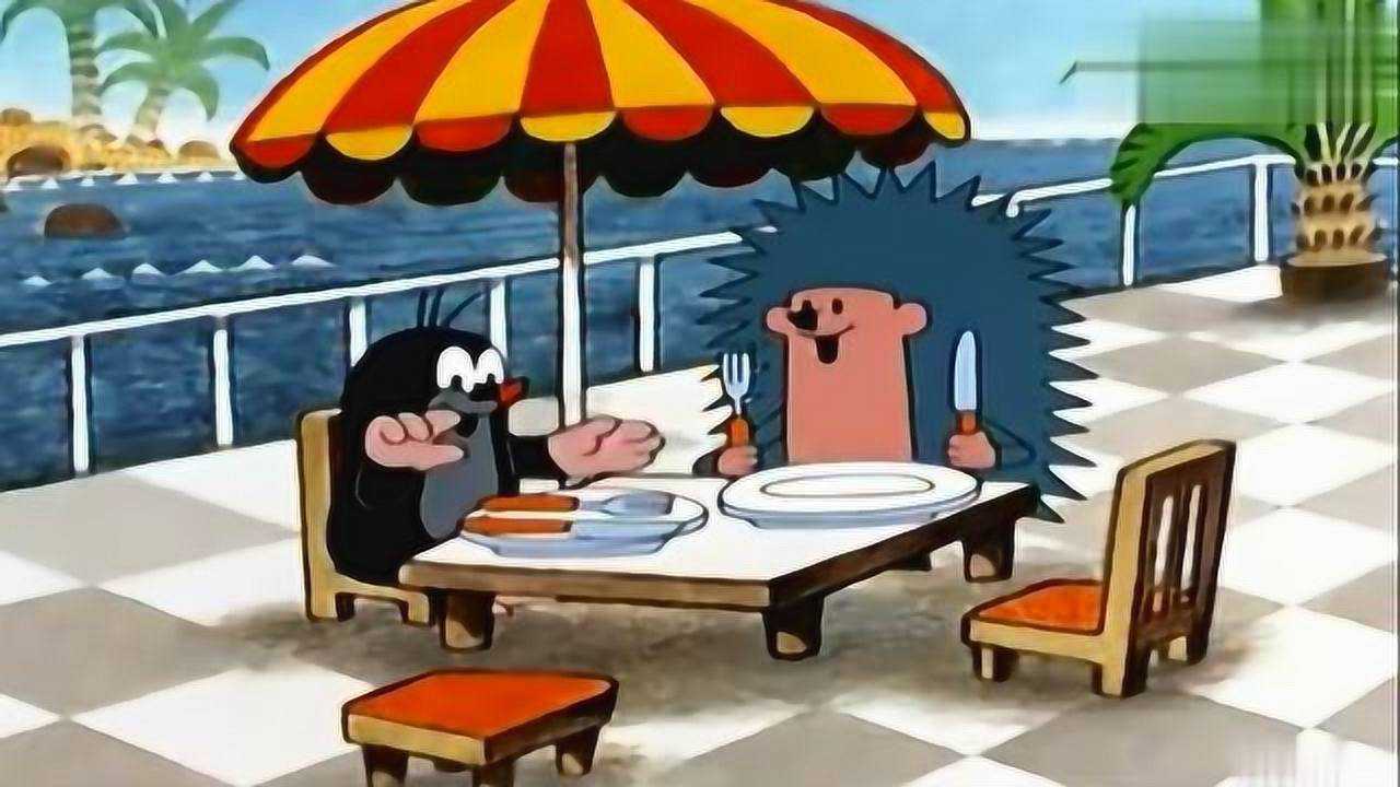 鼹鼠的故事:鼹鼠和刺猬度假吃大餐,结果刺猬吃太多坐不上飞机!