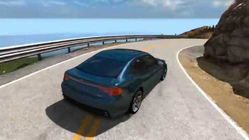 汽车高速行驶突遇方向失控 翻滚的冲了出去 真实车祸模拟游戏