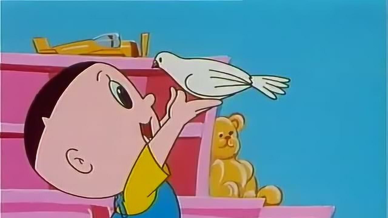 大头儿子想把小鸽子留下来当自己的孩子