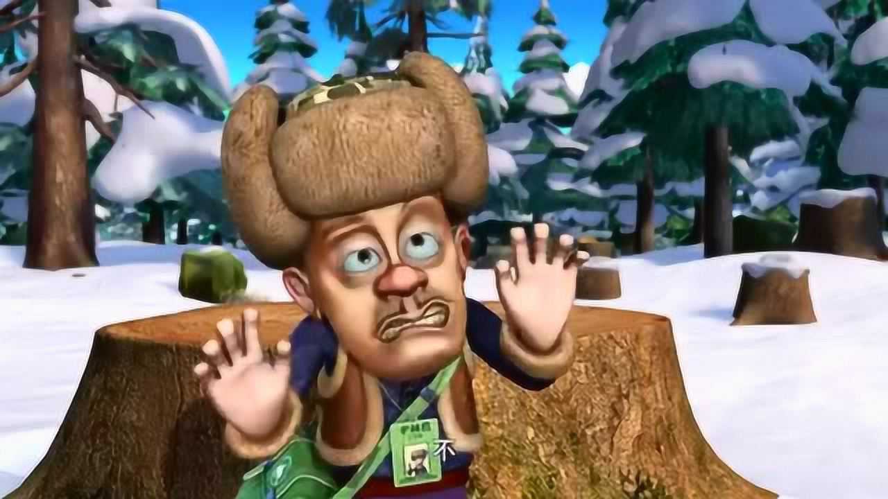 光头强当护林员,惊叹树被砍的痕迹很帅