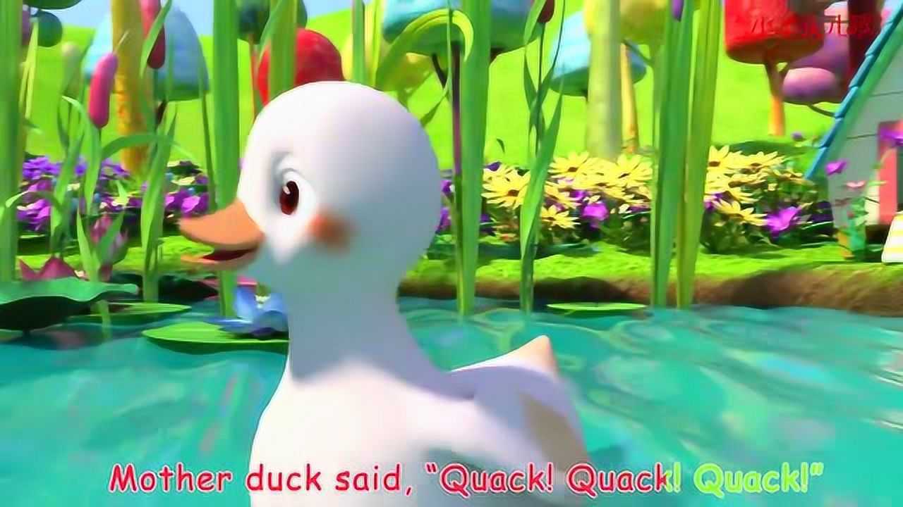 小丫头儿歌一群小鸭跟鸭妈妈戏水