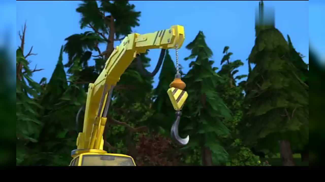 熊出没:光头强不用锯子伐木了,直接用吊车连根拔,简单粗暴@迷人的皖青