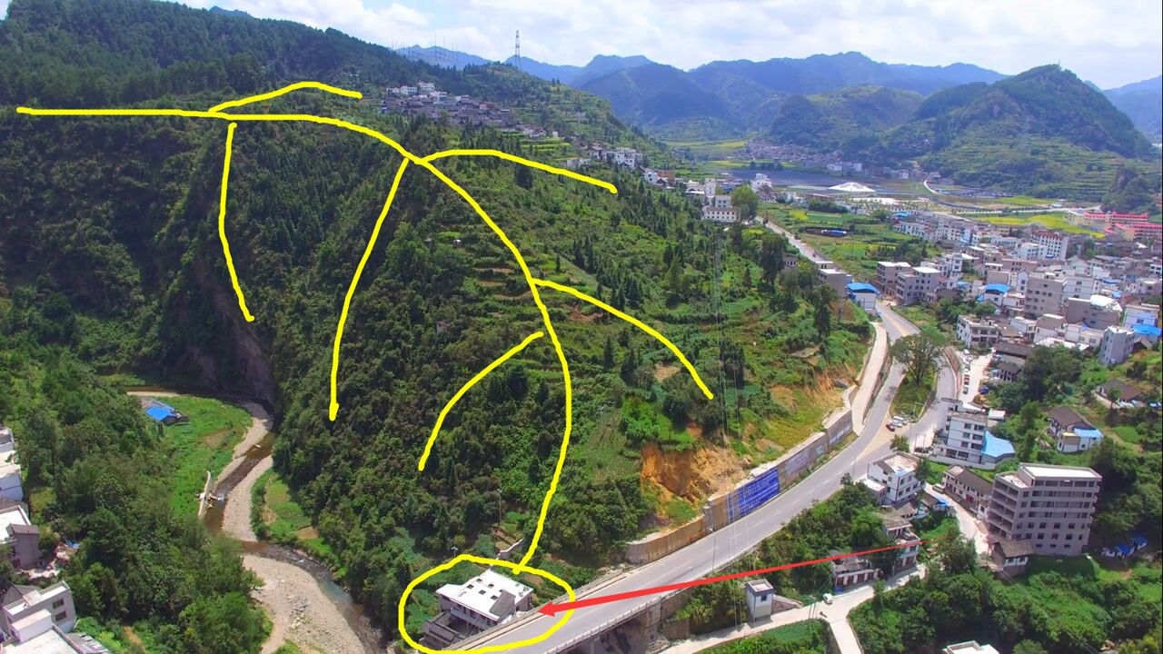 飞凤朝阳形风水,很难找到这么好的龙穴,桥下这户人家才是风水宝地