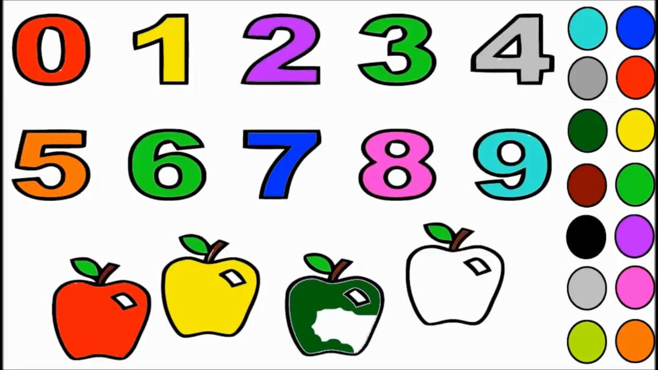 趣味简笔画:画彩色数字 大苹果
