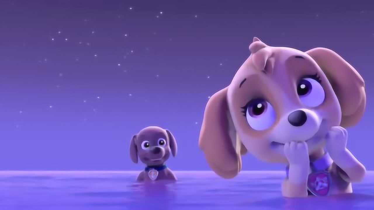 汪汪队立大功全集狗狗们全都变成人鱼狗在海里打珍珠排球