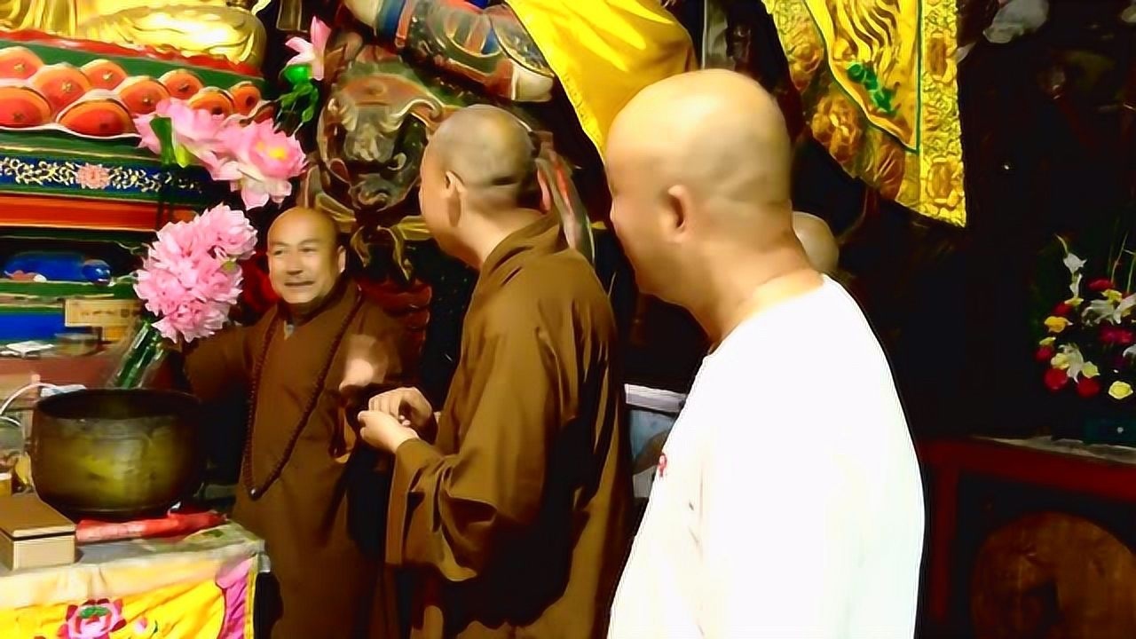 延参法师在五台山普化寺与妙生法师交流