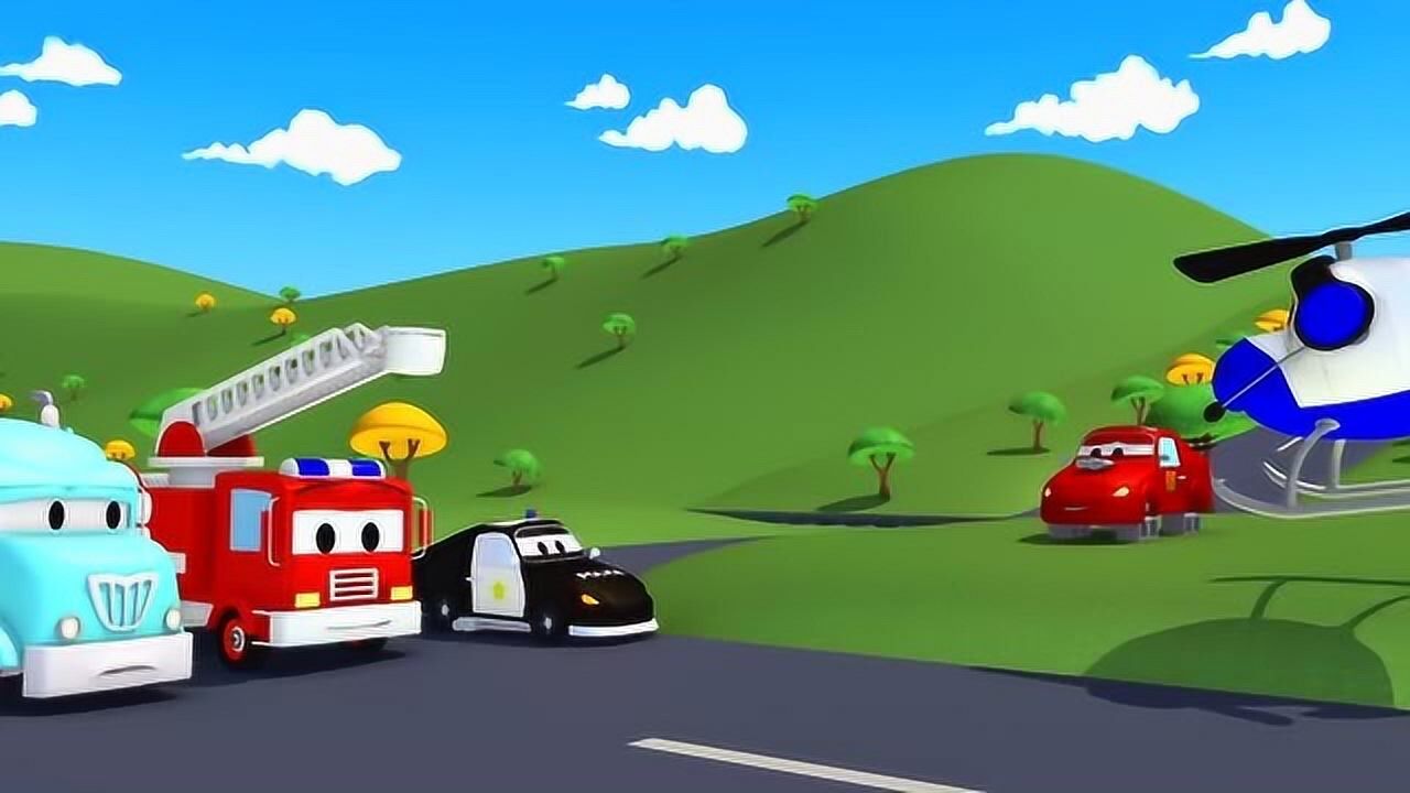 小车杰瑞的轮胎被偷走了 汽车巡逻队顺着蛛丝马迹找回轮胎动画片