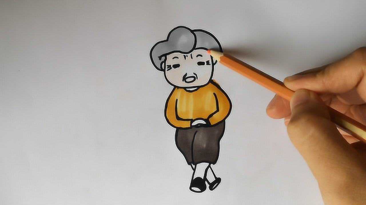 人物简笔画:慈祥的老奶奶,画法简单!