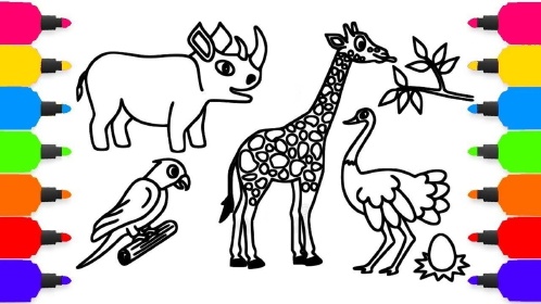 儿童涂色画:可爱动物园